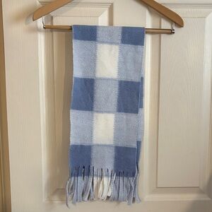 Blue and White Checkered Scarf
